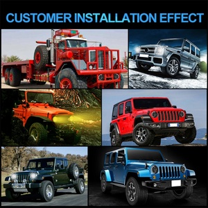 Phares LED de voiture 7 pouces 4 LED, phares de moto tout-terrain, feux de jour Angel Eyes pour Jeep Wrangler - Product Image 5