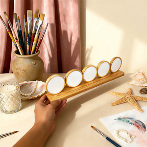 Marco de Fotos de Bambú 5 en 1 Personalizado para Sublimación, Decoración de Escritorio, Soporte Magnético Redondo para Fotos, para Impresión por Transferencia de Calor - Product Image 4