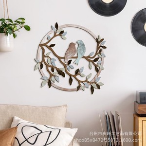 Couronne de fleurs en métal pour décoration murale, artisanale, circulaire, décoration d'intérieur, articles suspendus, sept couleurs - Product Image 3