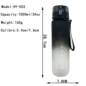 Gradient Plastic Water Bottle 1000Ml Bpa Free With Lid For Daily Use And Gifts - Product Image 5