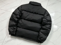 Veste matelassée à blocs de couleur noir et blanc pour homme, à capuche, coupe-vent, imperméable, isolée thermiquement, pour l'hiver