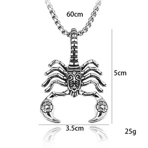 Collier à longue chaîne pour hommes, hip hop, <span class=keywords><strong>scorpion</strong></span>, pendentifs couleur argent, punk <span class=keywords><strong>rock</strong></span>, cadeau de Noël - Product Image 6