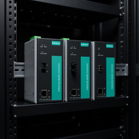 Convertidor de Medios Industrial Moxa PTC-101-S-LC-LV, Equipo Ethernet a Fibra Óptica con Puerto RJ45, DC 5V, LAN Cableado, Taiwán