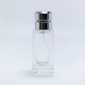 High Quality 50ml Square Clear Glass Perfume Bottles Empty Transparent Glass <b>Silver</b> Lid Screen Printing Eco-friendly Reed - Product Image 5