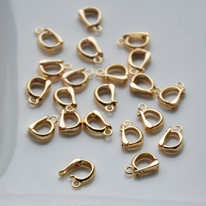 Cierre de cobre chapado en oro con forma de gota de 7x11mm y 8x13mm para la fabricación de pulseras y accesorios de joyería - Product Image 3