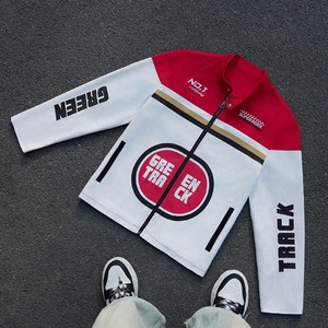 Rainbow Spray Moda Nueva llegada Hombres Chaquetas <span class=keywords><strong>de</strong></span> carreras Streetwear Carta Imprimir Color Block Manga larga Chaquetas <span class=keywords><strong>de</strong></span> motocicleta para hombres - Product Image 1