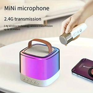 New Arrival xách tay T7 cầm tay RGB ánh sáng cho Bluetooth Karaoke microphone ngoài trời Boombox Set hệ thống không dây Made bền - Product Image 3