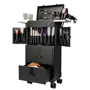 Keyson nhà máy bán buôn thiết kế mới chuyên nghiệp hairdessing Xe đẩy trường hợp hỗ trợ OEM nhôm trang điểm <span class=keywords><strong>Train</strong></span> trường hợp - Product Image 1