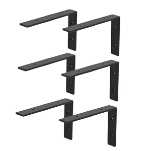 ขายึดรูปตัวแอล WEKIS BR01 สีดำเคลือบพาวเวอร์โค้ท รับน้ำหนักได้ 150 ปอนด์ สำหรับชั้นวางติดผนัง เฟอร์นิเจอร์ และอื่นๆ - Product Image 1