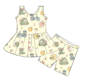 Babylovey Daisy Set Estivo Casual Personalizzato 2 Pezzi con Pantaloncini per Bambine, <span class=keywords><strong>Abbigliamento</strong></span> Sportivo per Corsa ed Escursionismo - Product Image 4
