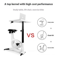 Vélo d'exercice électrique pliable en acier réglable avec bureau debout et support pour ordinateur portable, résistance magnétique, pour usage domestique