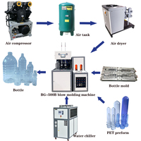 Machine de soufflage durable semi-automatique à 2 cavités pour bouteilles d'huile comestible de 5L à 10L Bouteille d'eau minérale