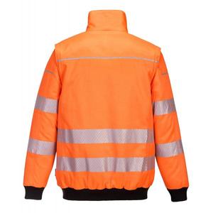 PORTWEST - PW302OBRXL PW3 High visibility <b>orange</b>/black 3-in-1 pilot <b>jacket</b> - EAN 5036108342846 <b>HI</b>-<b>VIS</b> WORKWEAR - Product Image 2
