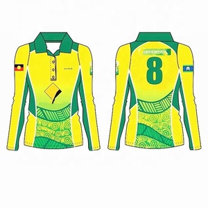 Maillot de cricket sportif pour <span class=keywords><strong>femme</strong></span>, manches longues, respirant, anti-transpiration, 100% polyester, design personnalisé, service OEM - Product Image 1