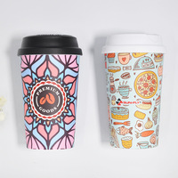 Tasse à café 380ML avec image personnalisée Tasses en plastique double couche vierges par sublimation