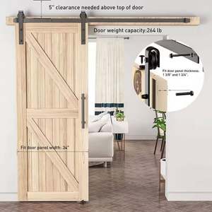 Kits de Herrajes Modernos para Puertas Correderas de Granero de Acero al Carbono - Accesorios Duraderos para Puertas Correderas de Granero para Hoteles, Apartamentos y Baños - Product Image 2