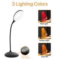 Lampe de bureau LED améliorée 2025, à intensité variable, flexible, col de cygne, lampe de lecture USB, lampe de table d'appoint