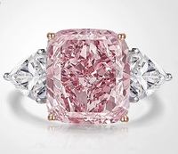Bague de fiançailles pour femme en diamant de laboratoire, trois pierres, taille princesse, certifiée BLZ IGI CVD HPHT.