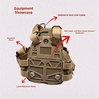 Ensemble de jeu Real Cs - Mode laser W12 avec casque, gilet et lanceur
