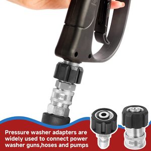 Adaptateur à connexion rapide en acier inoxydable STM 3/8 pour tuyau d'arrosage de lavage de voiture, utilisation extérieure - Product Image 2