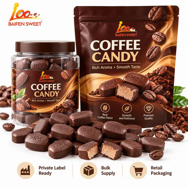 Individually Packaged Wholesale Coffee Candies Chewable Hard Candies Pressed Coffee Beans Office Snacks Sweet