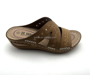 Sandales compensées à talon haut à enfiler, logo personnalisé OEM, vente chaude en usine, bout ouvert, été, printemps, automne, extérieur - Product Image 1