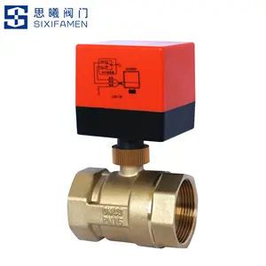 Dn40 1 1/2 "bore Two-way Valve Brass Three-wire Two-control For Central Air Conditioning System Motorized Ball Valve