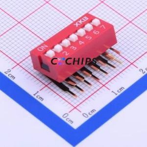 DA-07RP DIP Switch Through hole Component (THT) Switch Flat Toggle, Raised Type Single Pole Single Throw 7 PC Pin - Product Image 1