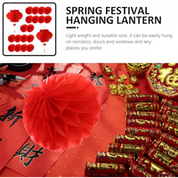 Ensemble de 12 pièces de lanternes rouges en papier plastique pour décor traditionnel chinois épaissi personnalisé pour la célébration du Nouvel An et des festivals d'événements de centre commercial