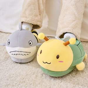 Pantuflas de Invierno de Algodón, Pantuflas de Casa Unisex para Parejas, Tortuga, Abeja, Tiburón, Miel, Divertidas, de Felpa, con Suela de Goma - Product Image 4