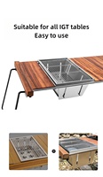 ENJOY Table de camping pliante pour barbecue en acier inoxydable 304 finition argentée IGT, pour l'extérieur