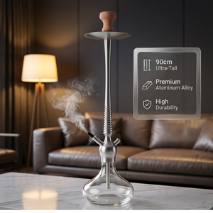 Grande chicha en verre, alliage d'aluminium, 90 cm, accessoires de fumage haut de gamme, vente en gros - Product Image 2
