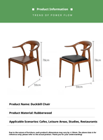 Chaise de salle à manger moderne en bois de noyer massif de style nordique, siège rembourré en PU, fauteuil ergonomique pour la maison, le restaurant, le café, l'hôtel