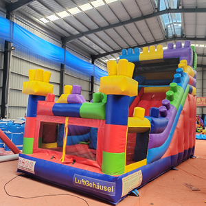 Commercial en plein air enfants gonflable château plein d'entrain toboggan fête rebond maison Air Moonwalk pulls pour location de fête - Product Image 1