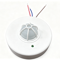 Détecteur de mouvement PIR de plafond SanJin 360°, 110-240VAC, détection jusqu'à 12m, charge d'ampoule max. 1200W, temps et luminosité réglables, éclairage intérieur à économie d'énergie