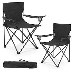 Chaise de camping pliable moderne en tissu Oxford noir de 31,5 pouces, légère, pour le camping en plein air, la randonnée, les voyages, la salle de sport, le travail, la pêche - Product Image 4