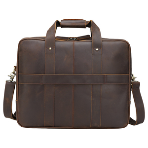 Dropshipping OEM, sacoche d'affaires en cuir véritable durable pour homme, sacoche pour ordinateur portable 17 pouces, sacoche Crazy Horse - Product Image 6