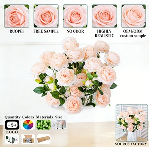 European <b>style</b> 3-<b>headed</b> western peony Artificial flower home wedding decoration Artificial flower three-<b>headed</b> western peony - Product Image 1