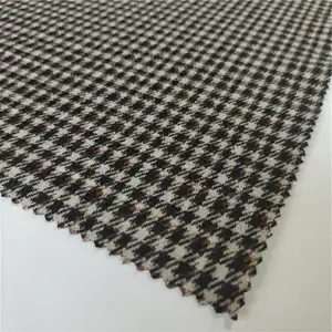 Klasik kotak-kotak houndstooth tenun kain wol halus kain sikat serat untuk mantel celana setelan pria kami memiliki banyak desain