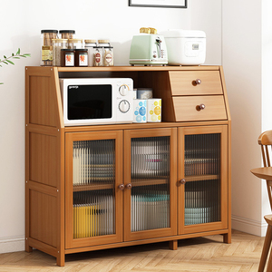 Chariot à micro-ondes multifonctionnel Tiroirs et étagères Armoire de cuisine Rangement Garde-manger Îlots et chariots de cuisine - Product Image 1