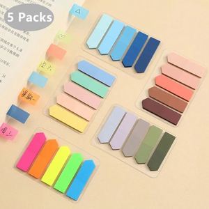 Set of 5 Clear Transparent Sticky Notes Self-Adhesive <b>Bookmarks</b> Cute Kawaii PET Stationery for Annotation Reading Books - Product Image 3