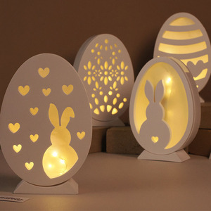 DIY Easter Hollow Colored <b>Egg</b> Rabbit Lamp Silhouette Mirror <b>Silicone</b> <b>Mold</b> Crystal Gutta Percha Gypsum Cement Cake Tools Moulds - Product Image 2
