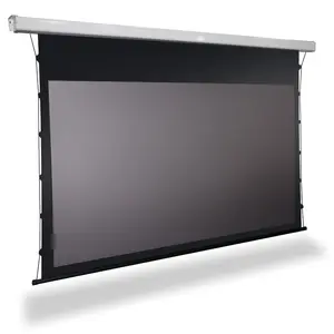 Tab tension roll up motorized projector screen for education and meeting with black crystal anit-light fabric