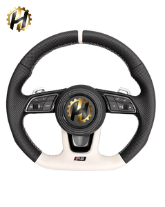 Volante Deportivo de Cuero Blanco Completo y Fibra de Carbono para <span class=keywords><strong>Audi</strong></span> S3 <span class=keywords><strong>RS3</strong></span> A3 A4 B8/B9 <span class=keywords><strong>A5</strong></span> A6 A7 C7 Q3 Q5 Q7 S6 S8 R8 RS6 - Product Image 1