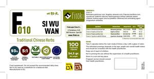 Si Wu Wan 100 Capsules 450mg (5:1 Extract) Four Substances Pill TCM Blood Tonic Formula <strong>Chinese</strong> Phytotherapy Herbal Supplement