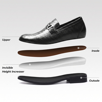 Mocassins de ville pour hommes à motif peau de serpent unique, rehaussants de 7 cm, vente en gros d'usine