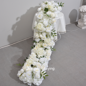 Tùy Chỉnh Tổ Chức Sự Kiện Đám Cưới Trang Trí Nội Thất 200Cm Lụa Tăng Màu Xanh Hoa Hàng Trắng Hoa Á Hậu Bàn Đám Cưới Centerpieces - Product Image 6