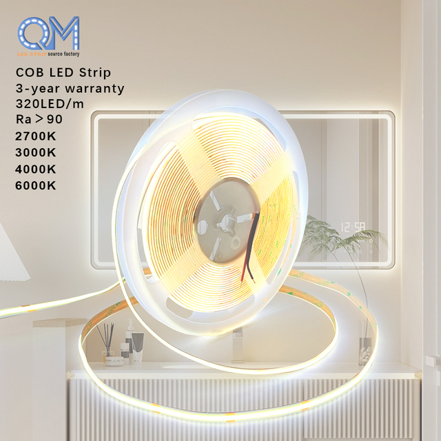 Free Cut and Great Help in Installation Led Strip Light Cob 3000K 4000K 6000K Cob Led Strip With 528Leds Cob Led Strip Light