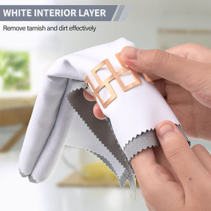Gran oferta OEM logotipo personalizable 20*15cm paño de pulido de joyería de gamuza de cuatro capas paño de pulido de plata de alta calidad para joyería - Product Image 3