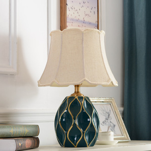 New Modern Green Hand-painted Brass Touch Control Eco-Friendly <b>Warm</b> White Led Decorative Desk Table <b>Lamp</b> - Product Image 6